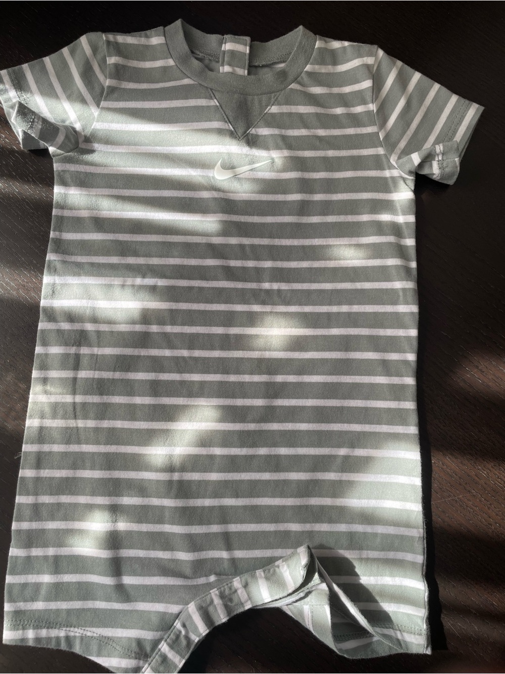 Nike Green & White Striped Short-Sleeve One-Piece
